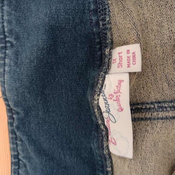 Quacker Factory Short DreamJeannes Flat Waistband Bootcut Jeans, Sz 1X Short a62 - Picture 2 of 4